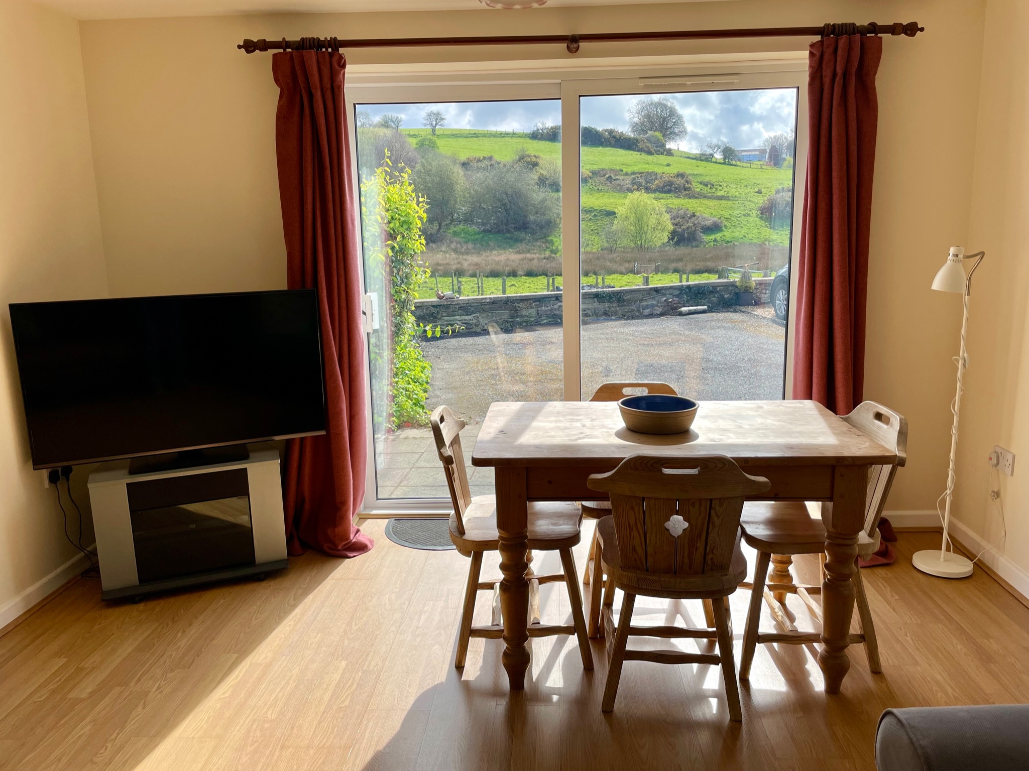 Lounge showing table and view out of the window